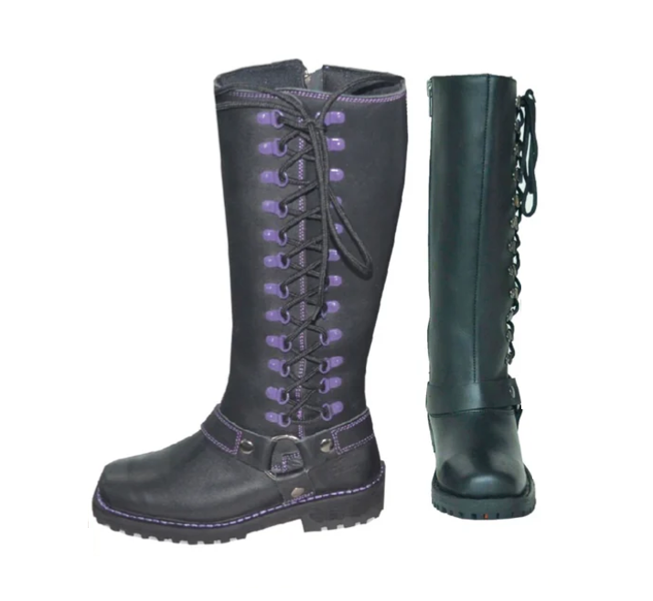 Purple motorcycle boots shop
