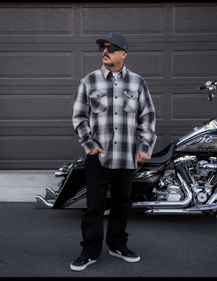 Shadow - Mens Black and Gray Flannel