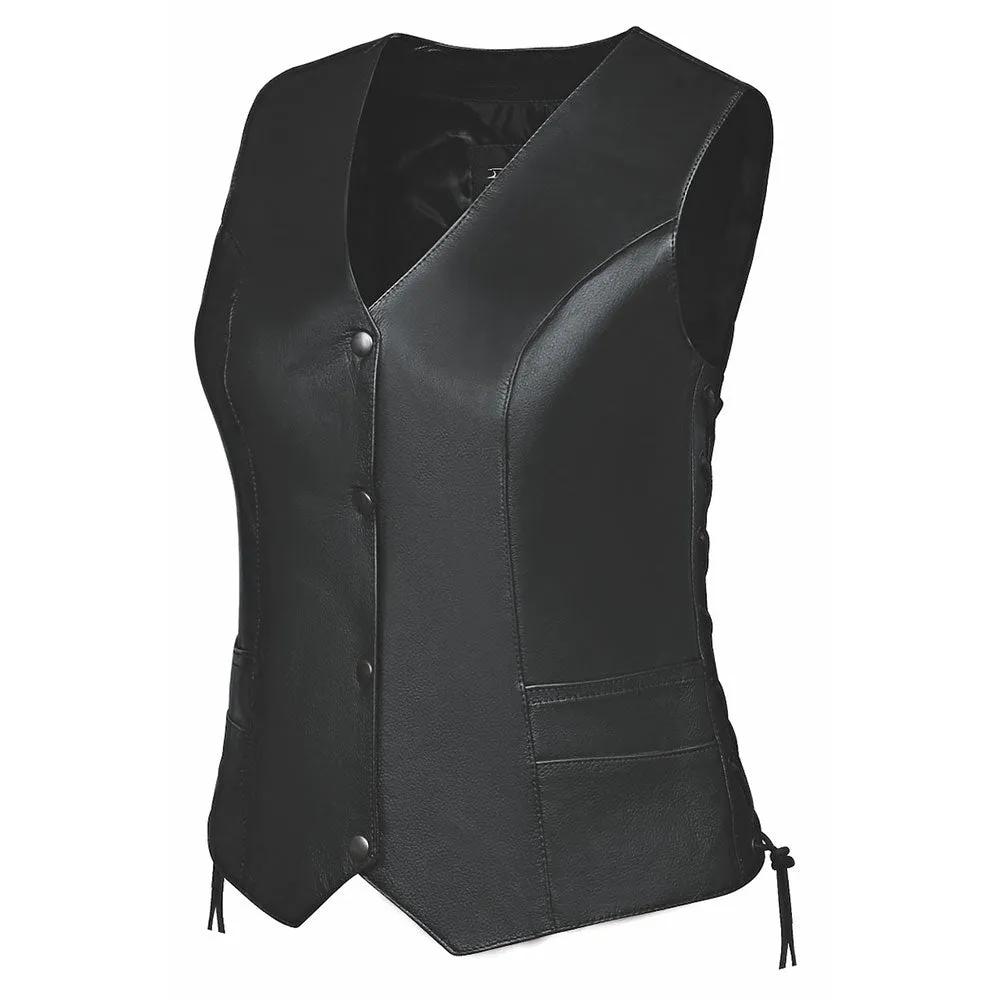 The Ladies PREMIUM traditional vest by Silver Bike offers a blend of classic design and practical features tailored specifically for women.