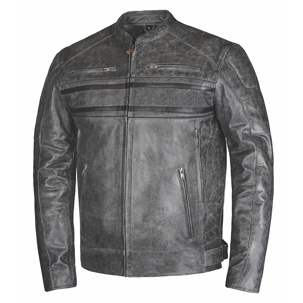 Crafted from premium cowhide leather in classic gray color, this jacket seamlessly blends style and functionality, making it a versatile choice for various occasions
