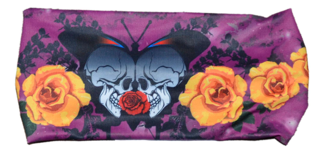 Skull and floral cloth wrap