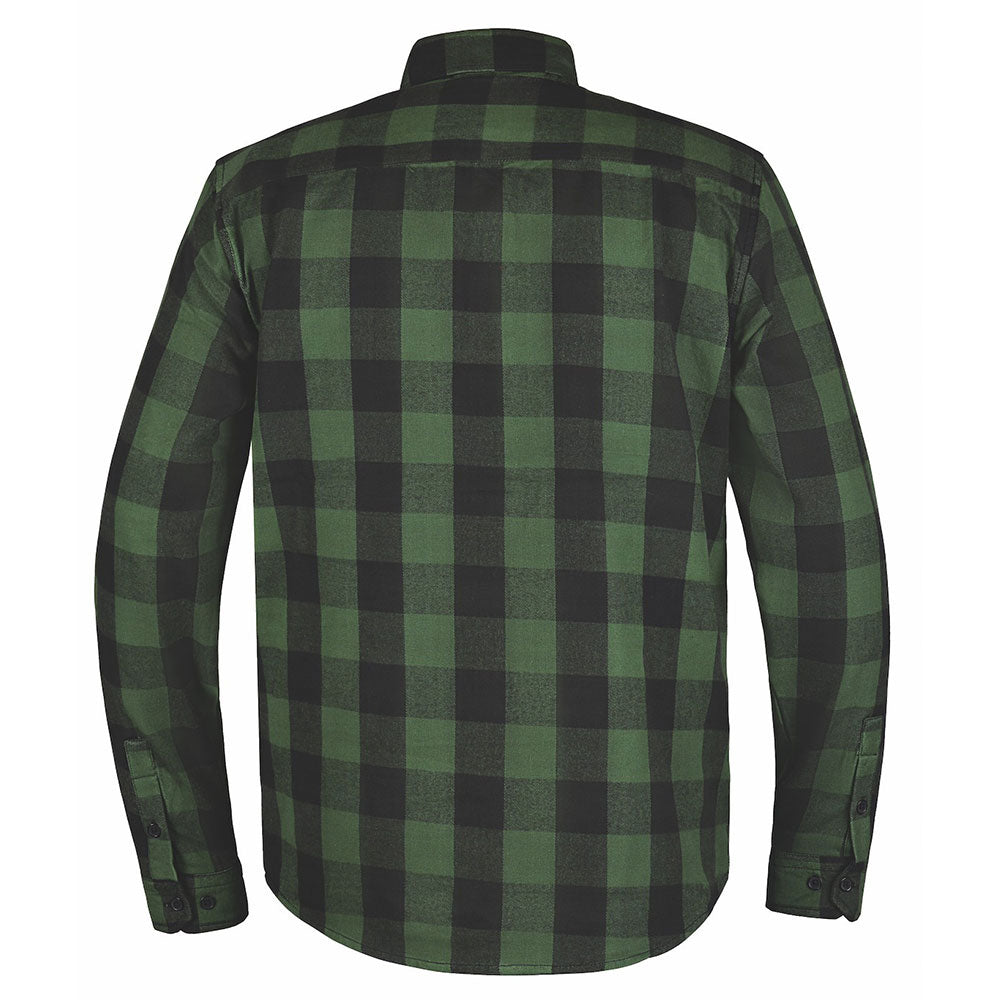  Unik Riding Gear blends classic style with rugged functionality. Crafted from high-quality cotton and designed in Pakistan, this shirt features a striking black and green color scheme that complements its robust construction. 