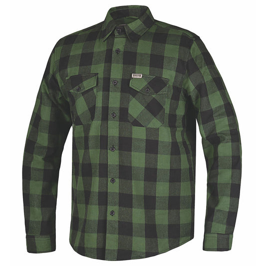  Unik Riding Gear blends classic style with rugged functionality. Crafted from high-quality cotton and designed in Pakistan, this shirt features a striking black and green color scheme that complements its robust construction. 