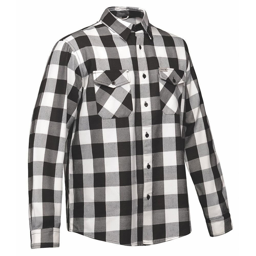 Crafted from high-quality cotton and designed in Pakistan, this shirt features a striking black and white color scheme that complements its robust construction. Perfect for both casual wear and outdoor activities