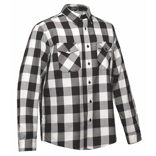 Crafted from high-quality cotton and designed in Pakistan, this shirt features a striking black and white color scheme that complements its robust construction. Perfect for both casual wear and outdoor activities