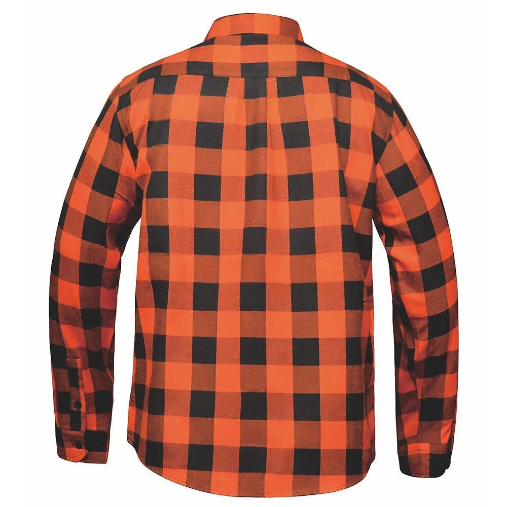  Unik Riding Gear blends classic style with rugged functionality. Crafted from high-quality cotton and designed in Pakistan, this shirt features a striking black and orange color scheme that complements its robust construction. 