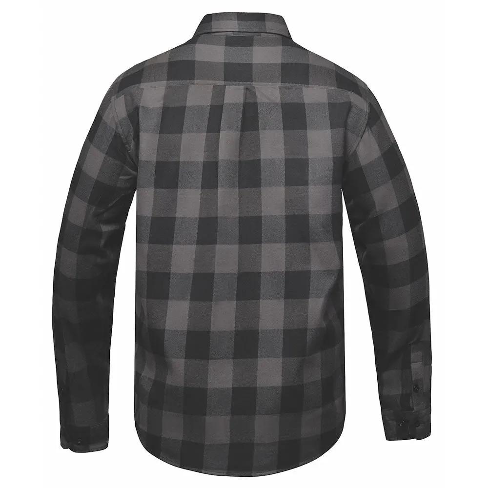 Crafted from high-quality cotton and designed in Pakistan, this shirt features a striking black and gray color scheme that complements its robust construction
