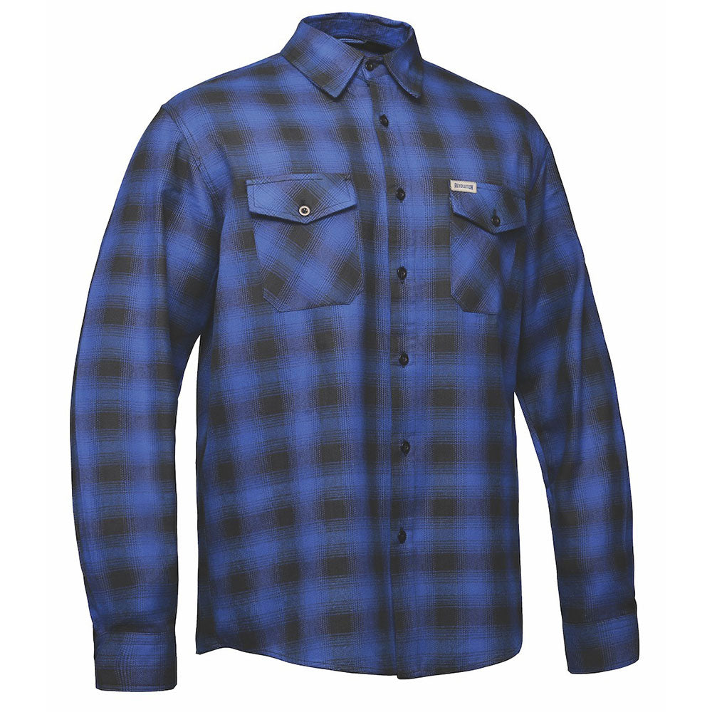 TW206.03 - Mens Black and Blue Flannel Shirt - Unik International Inc