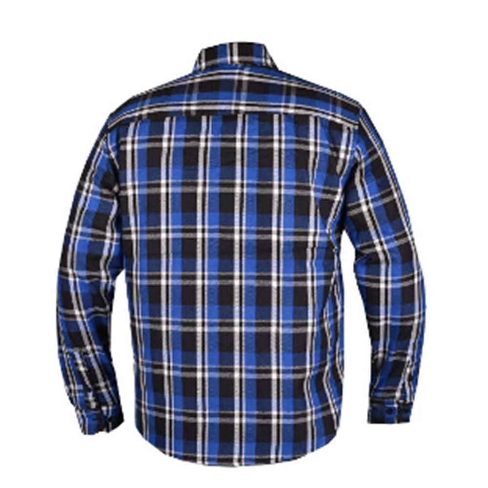  Crafted from high-quality cotton and designed in Pakistan, this shirt features a striking blue and black color scheme that complements its robust construction