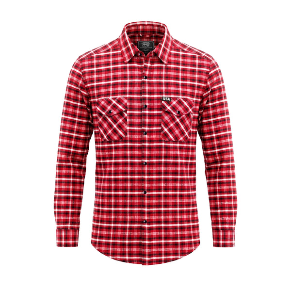 Patriot Ridge - Men's Red Flannel Shirt 250th USA Anniversary