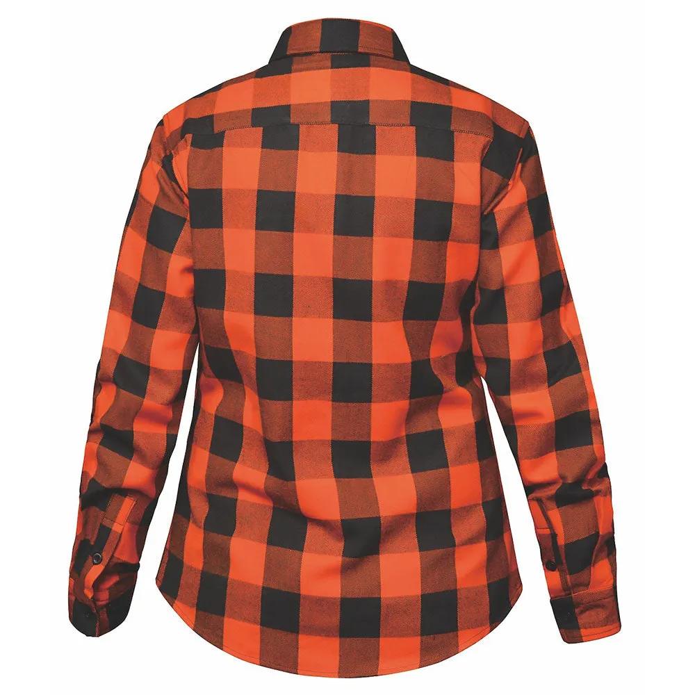 TW255.16 - Ladies Black and Orange Flannel Shirt - Unik International Inc