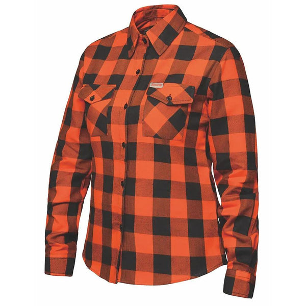 black and orange dress shirt Ladies Flannel NexGen DM3333 Mens Orange