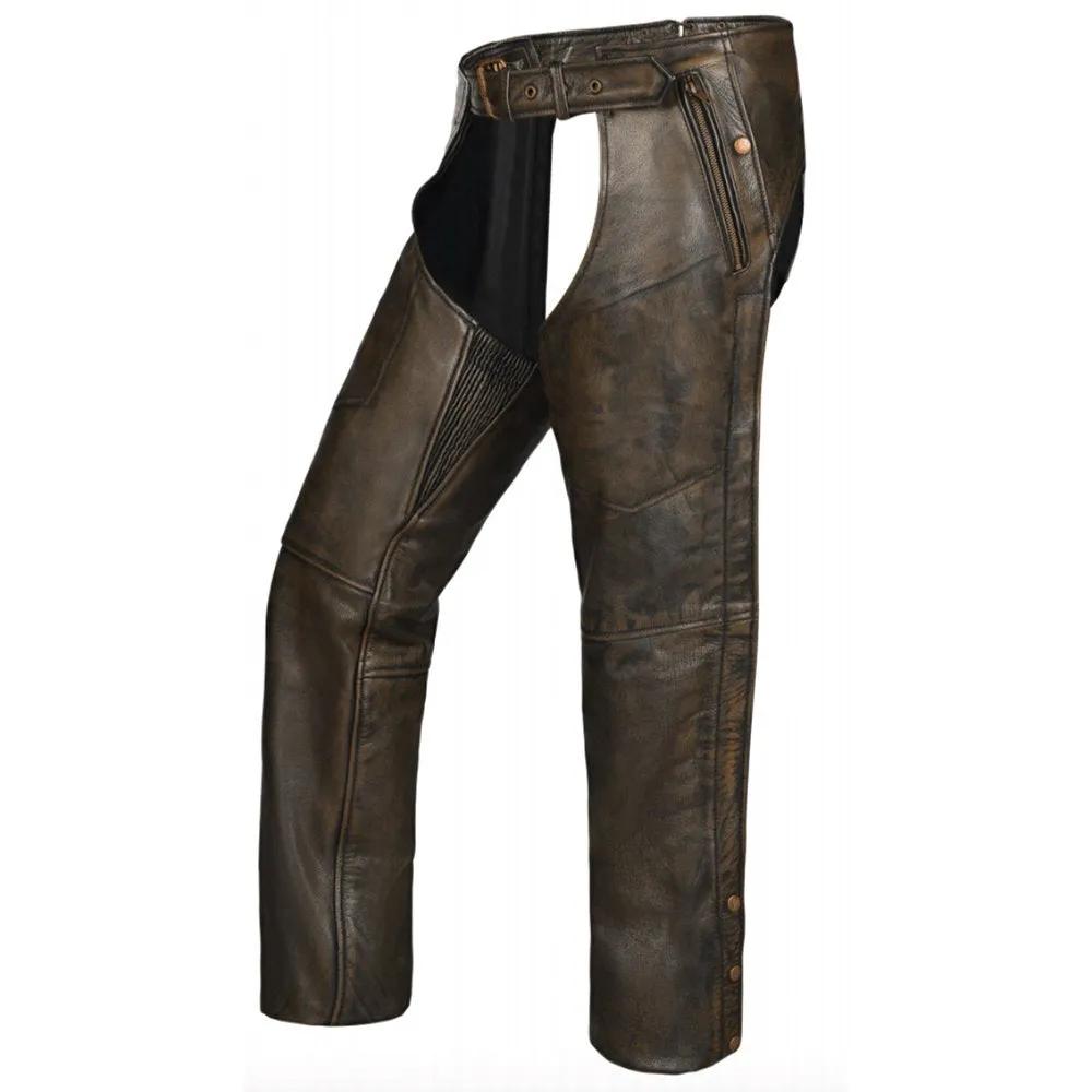 Unisex  Leather 4-Pocket Chaps - Tarmac 