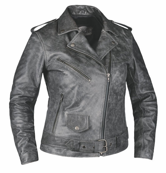  Crafted from luxurious lambskin leather in timeless gray, this jacket combines traditional design elements with practical features, making it a versatile addition to your wardrobe