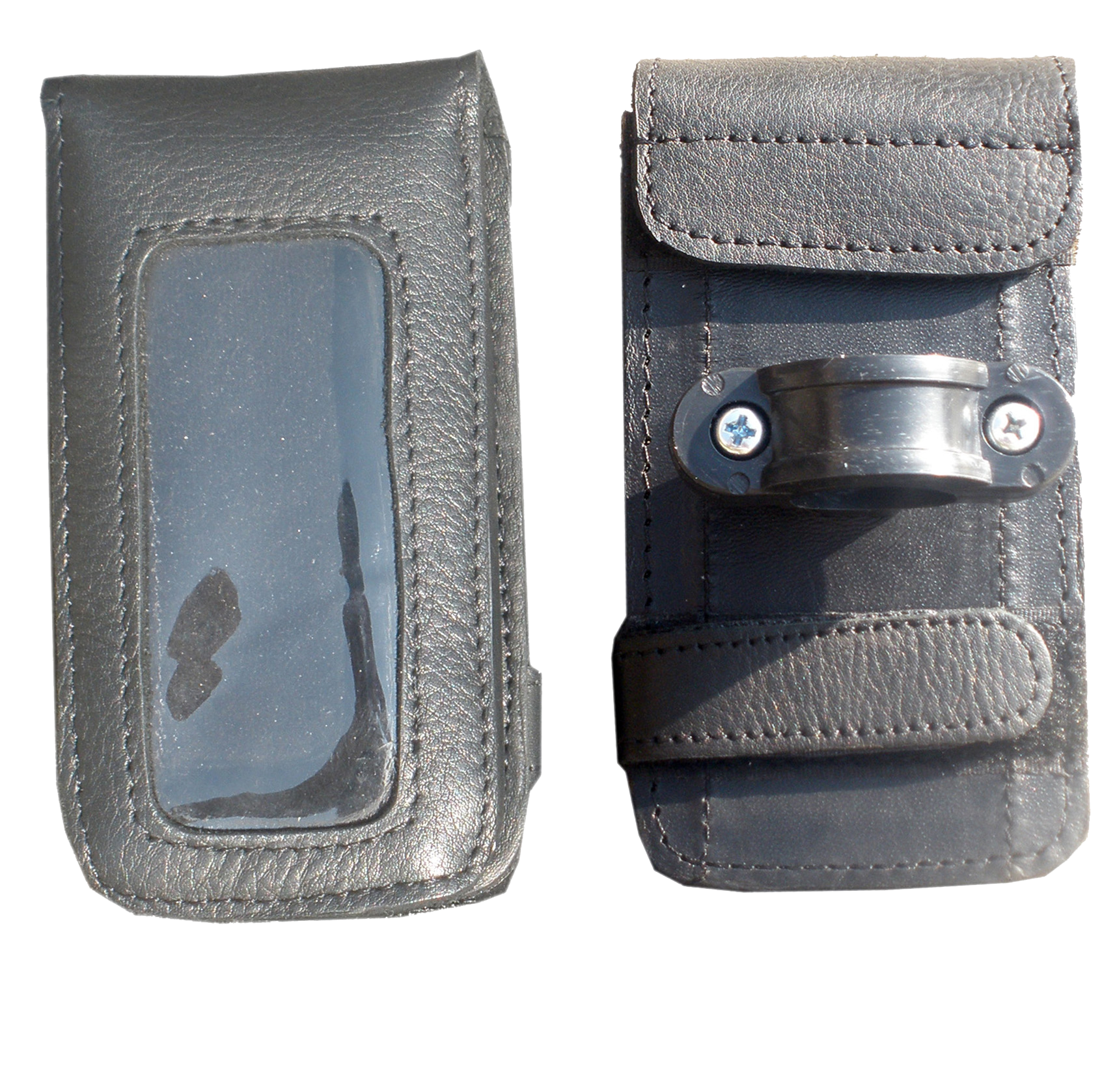 Two black leather phone case