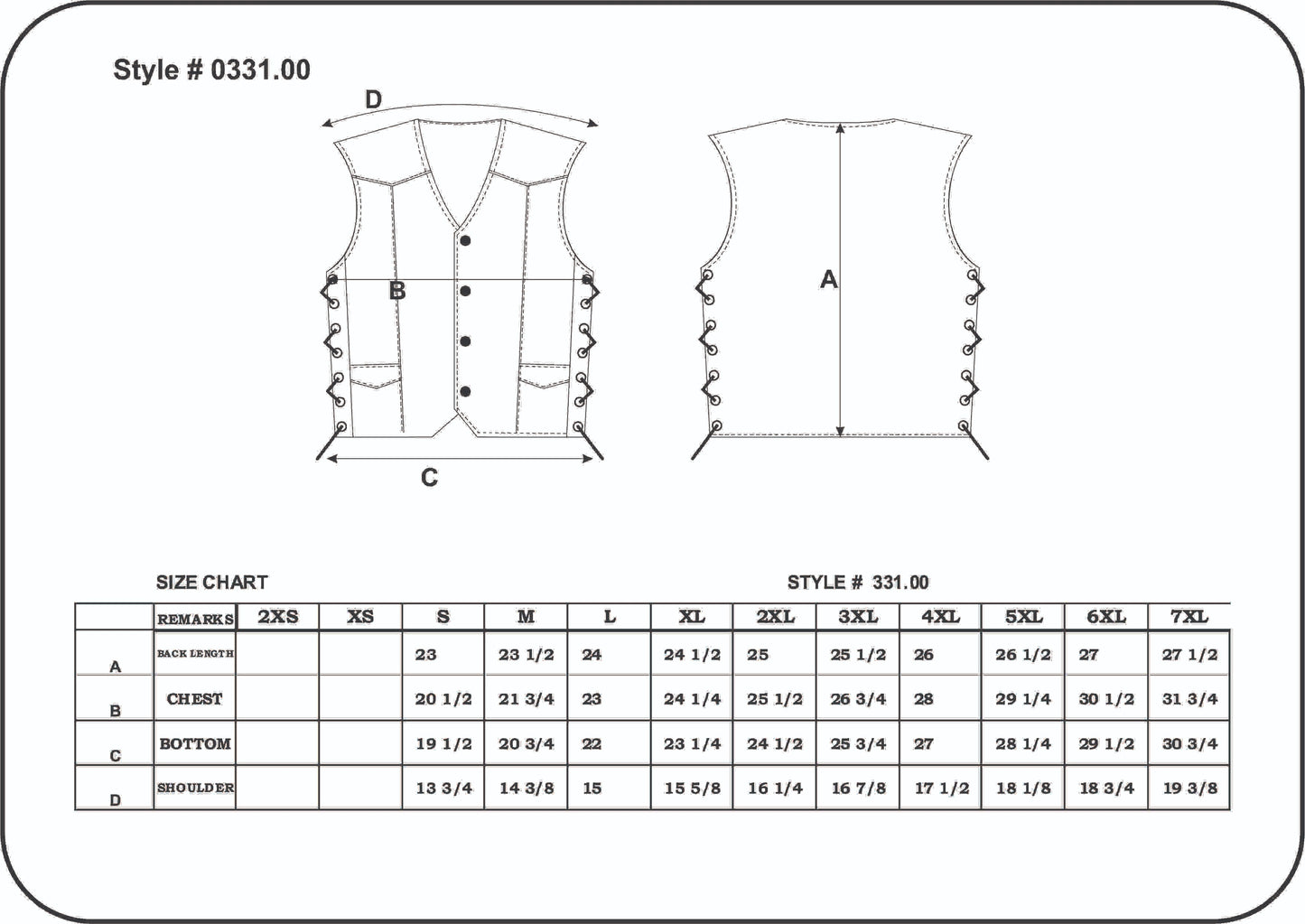 331.00 - Mens Premium Leather Vest