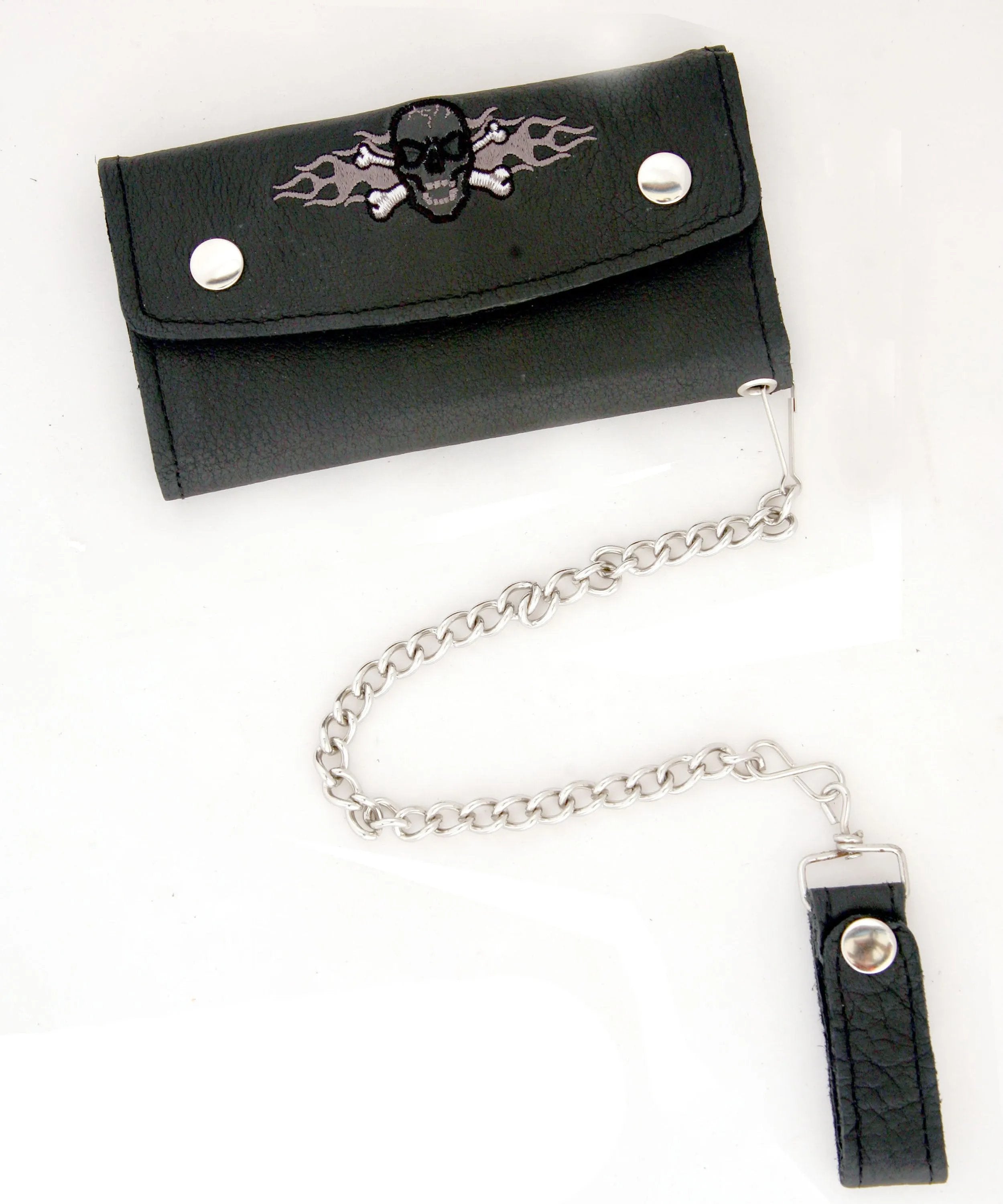 Black Trifold Royal Biker Chain Wallet