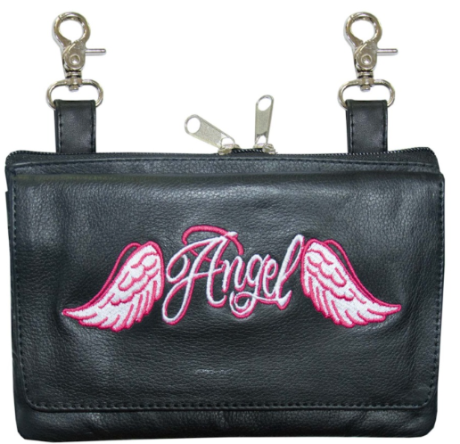 Ladies Premium Leather Clip on Bag - Black