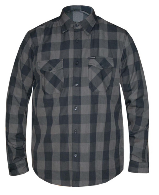 Mens Reflective 2nd Amendment Black and Gray Flannel Shirt