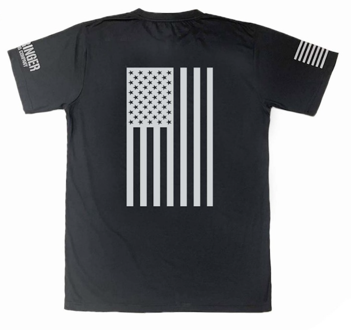 Mens Reflective Flag T-Shirt - Black