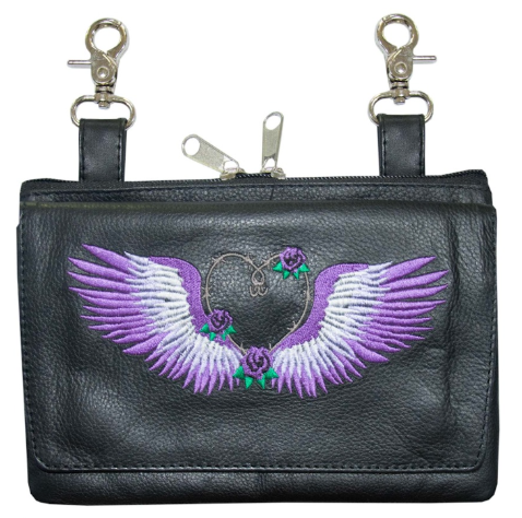 Ladies Premium Leather Clip on Bag - Black