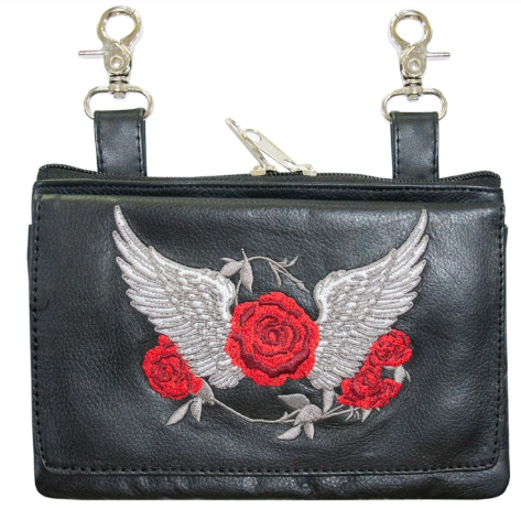 Ladies Premium Leather Clip on Bag - Black