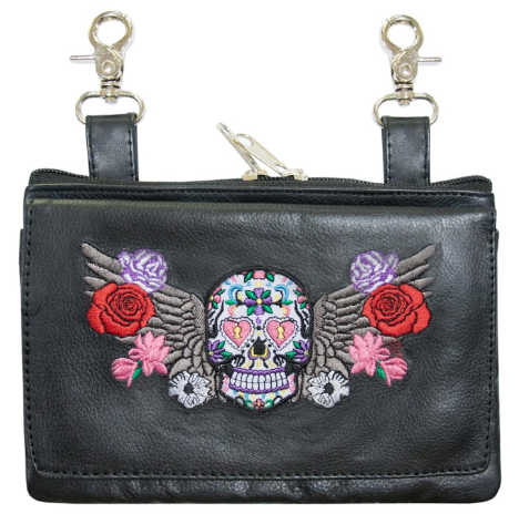 Ladies Premium Leather Clip on Bag - Black