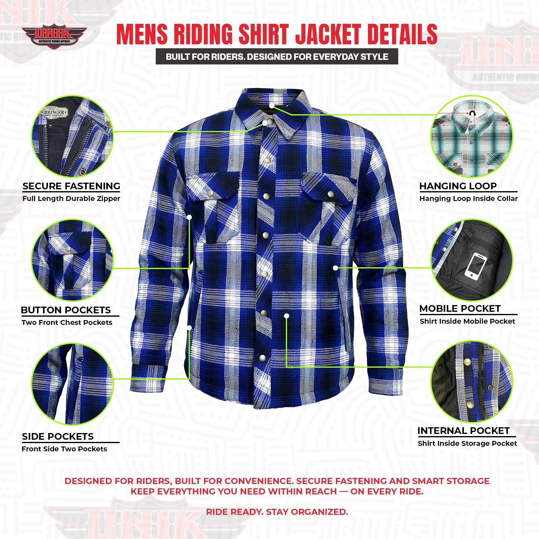 Blueridge Flannel - Mens Riding Shirt Jacket