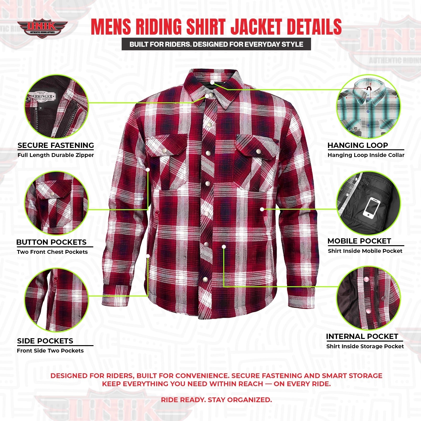 Roadguard Flannel - Mens Riding Shirt Jacket