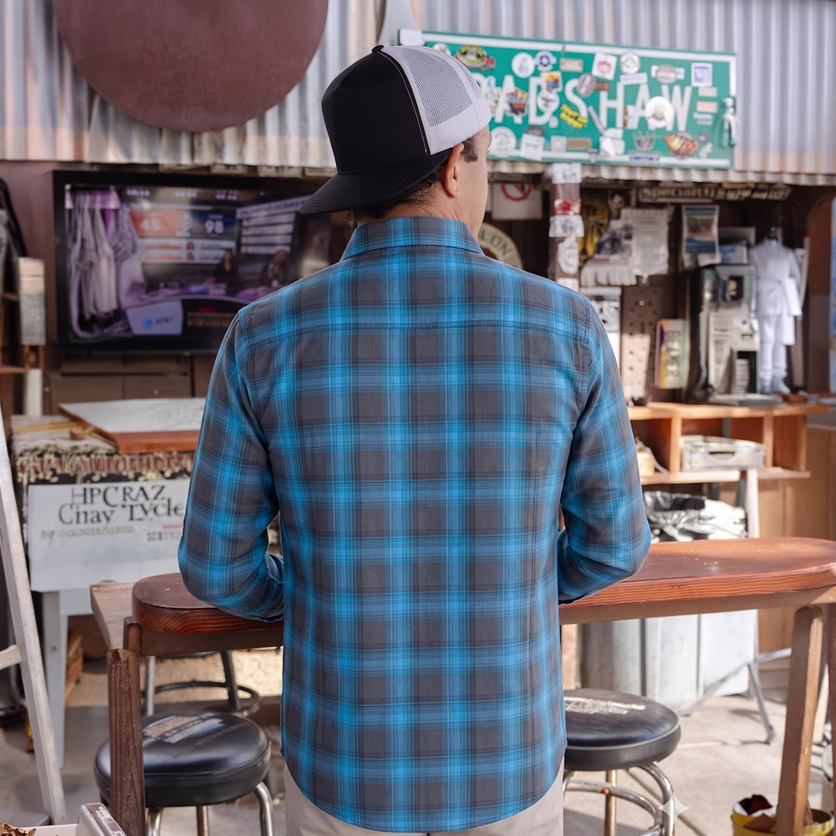 Rustic Loom - Men's Long Sleeve Motorcycle Flannel Shirt