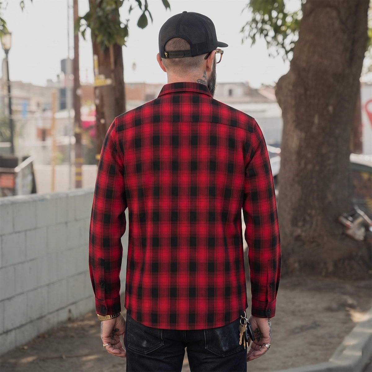 Iron Crest - Men's Long Sleeve Motorcycle Flannel Shirt