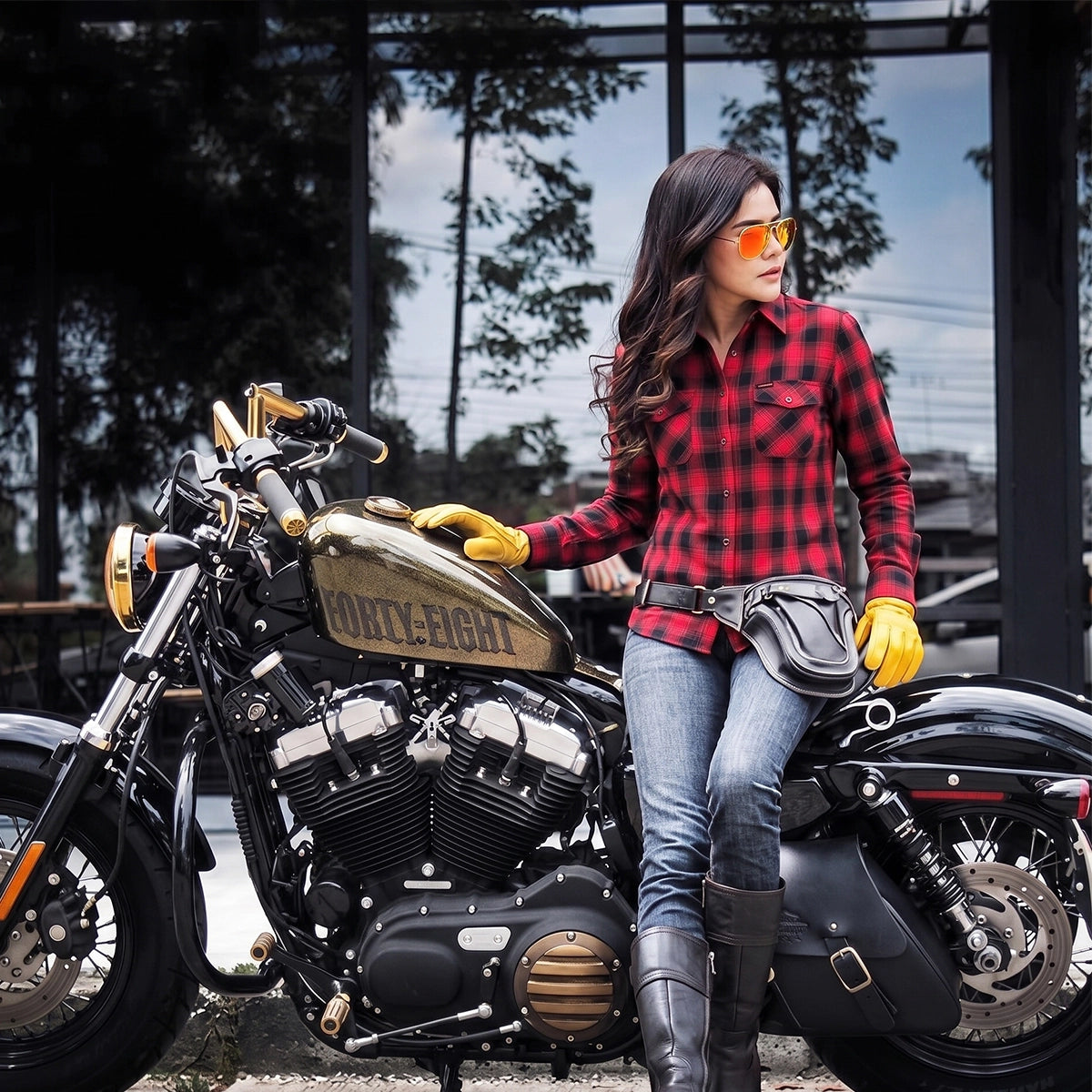Red Cedar - Women's Long Sleeve Flannel Motorcycle Shirt