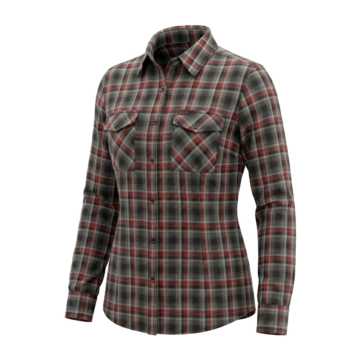 Wild Pines - Women's Long Sleeve Motorcycle Flannel Shirt