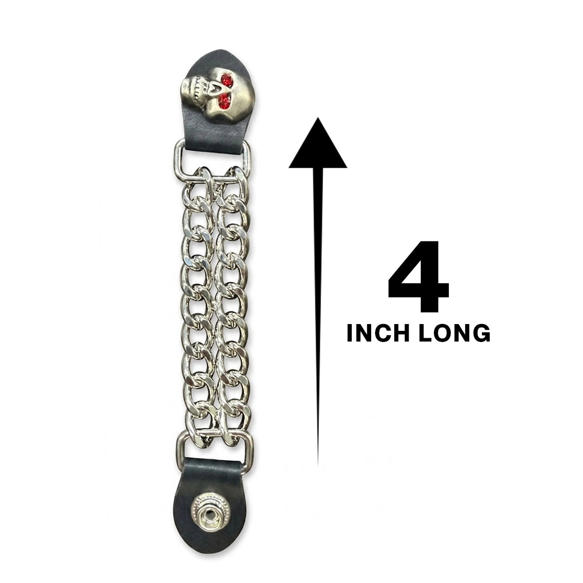 4 inch Vest Extender - Red Eyed Skull