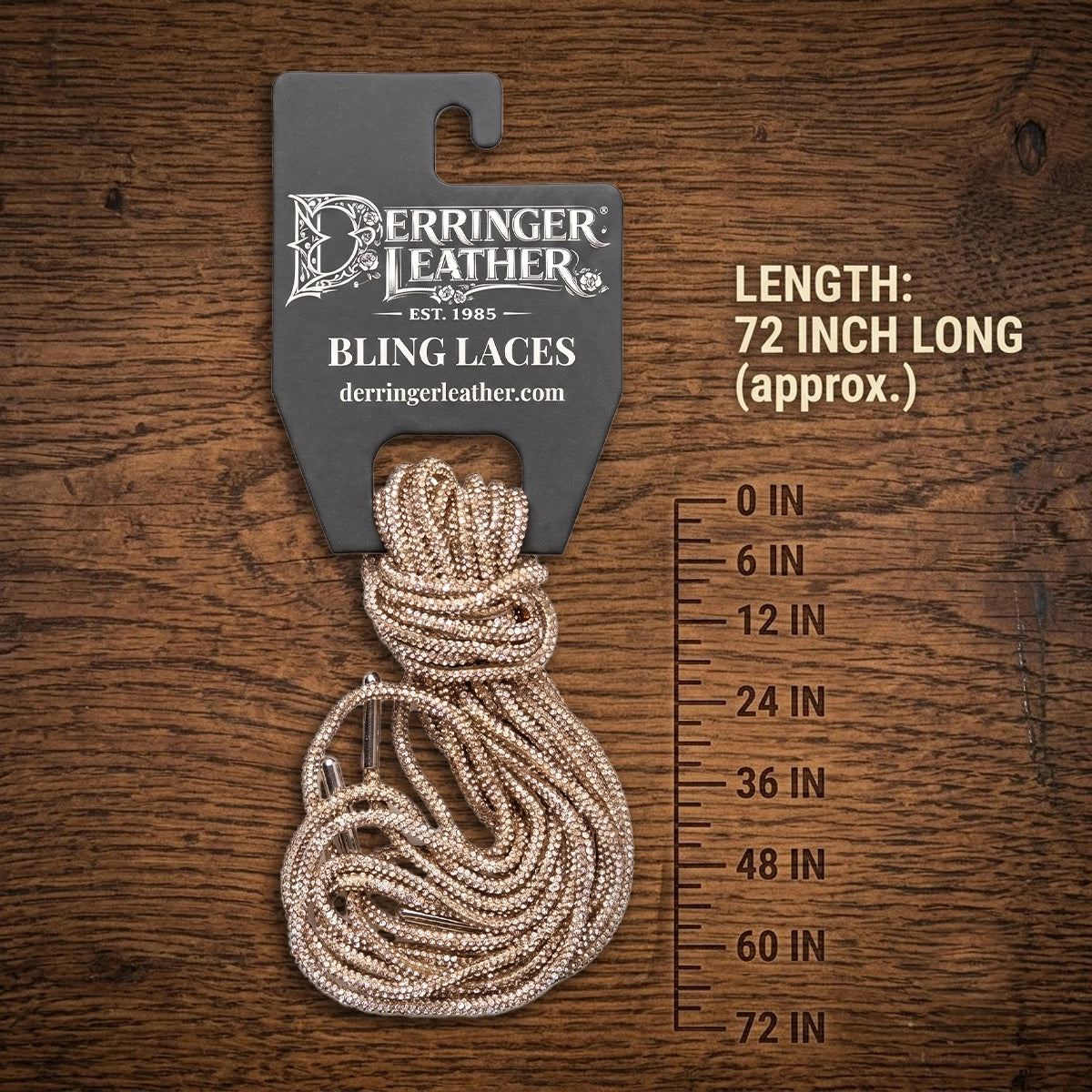 6 Feet Bling Vest Laces - Gold