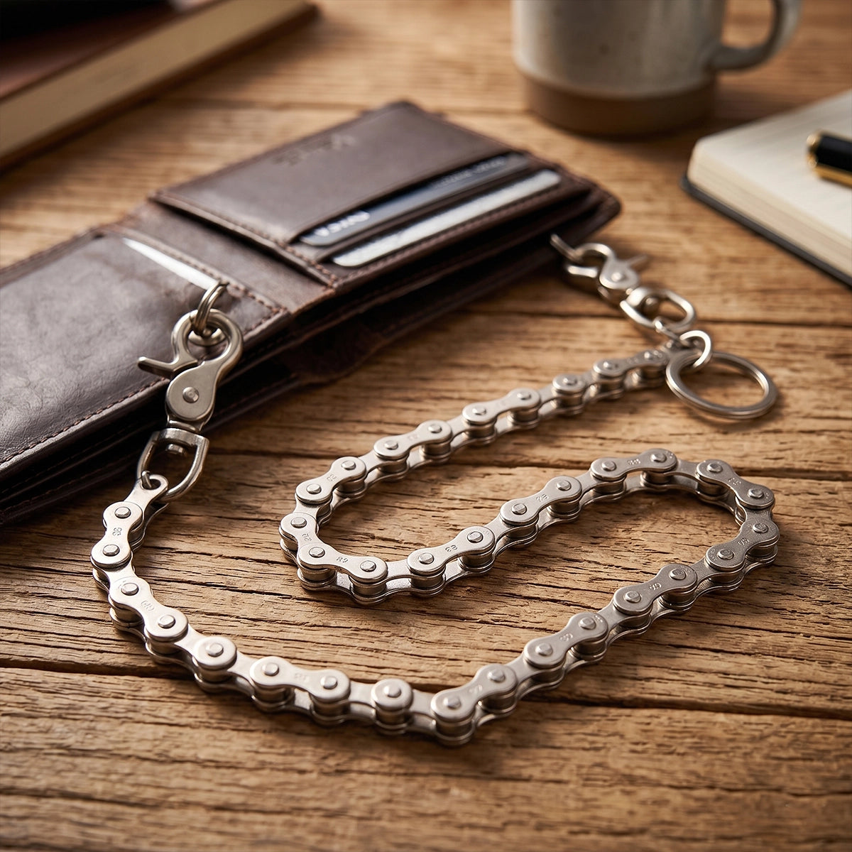 Classic Roller Chain 23-Inch Silver Wallet Chain