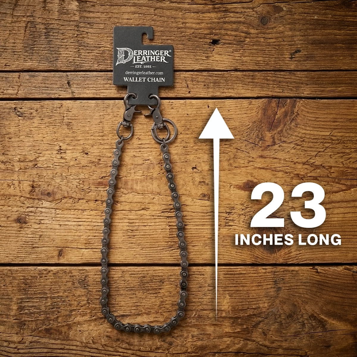 Distressed Gray Roller Chain 23-Inch Wallet Chain