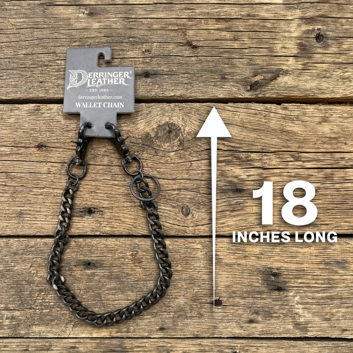Curb Link 18-Inch Black Wallet Chain