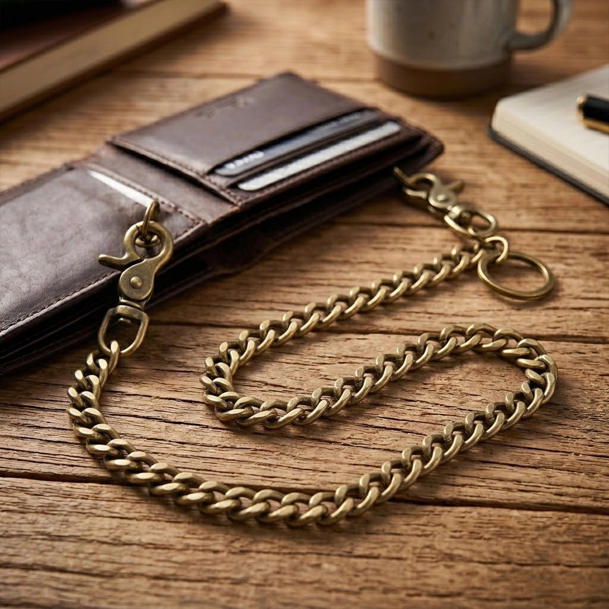 Bronze Curb Link 18-Inch Wallet Chain