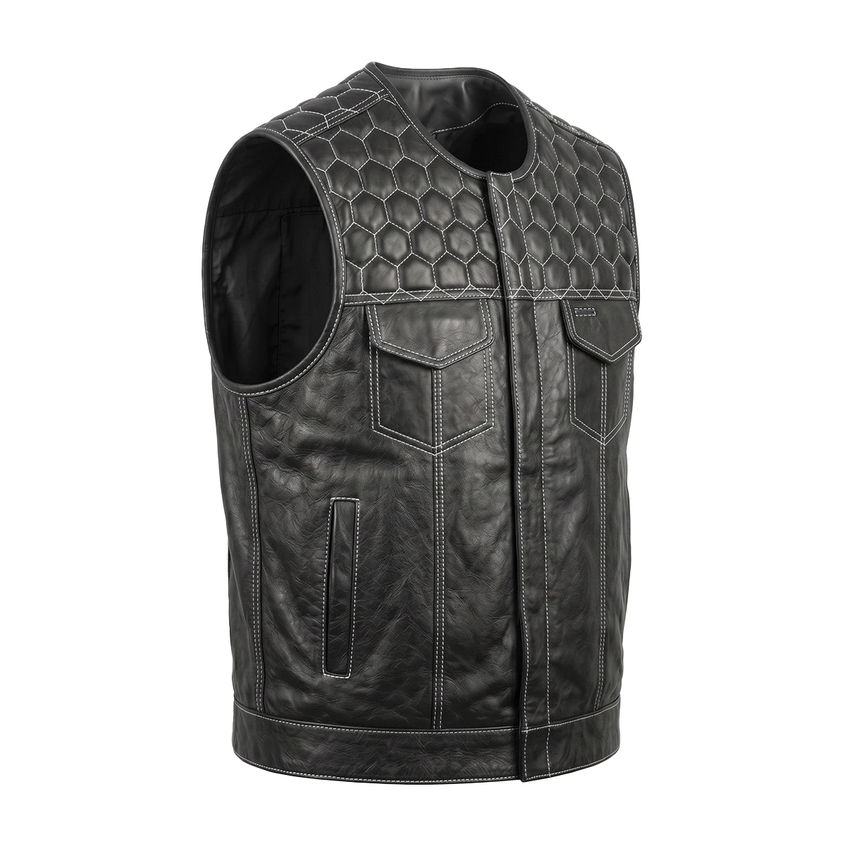 Overdrive - Men's Premium Leather Motorcycle Vest