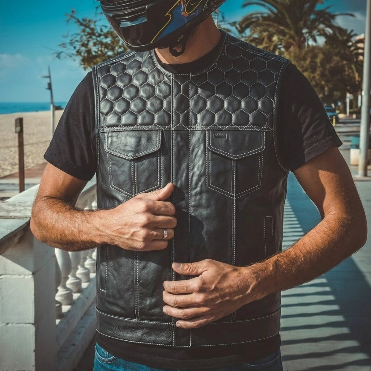 Overdrive - Men's Premium Leather Motorcycle Vest