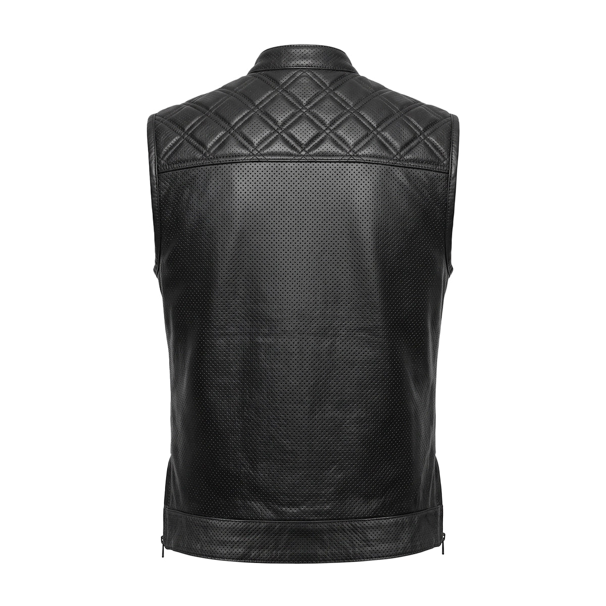 Open Road - Men's Perforated Leather Motorcycle Vest
