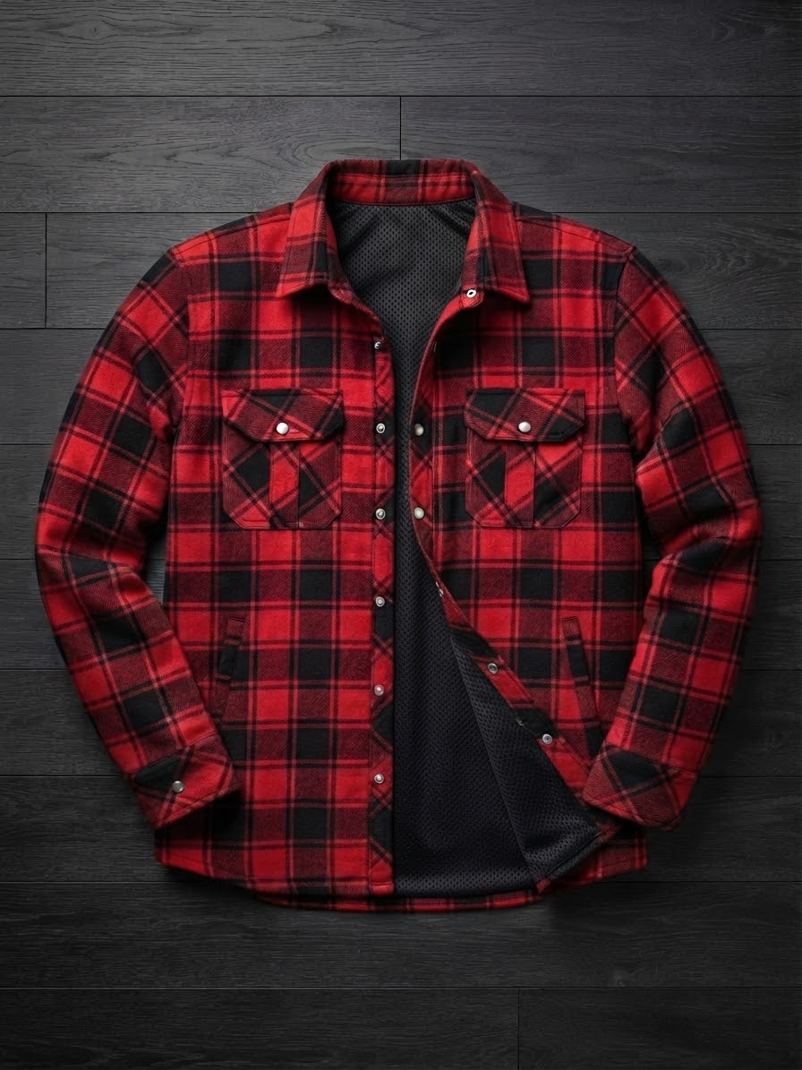 Rideguard - Men's armored Motorcycle Flannel Shirt