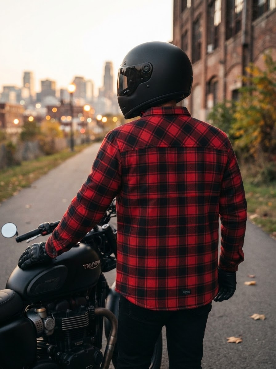 Rideguard - Men's armored Motorcycle Flannel Shirt