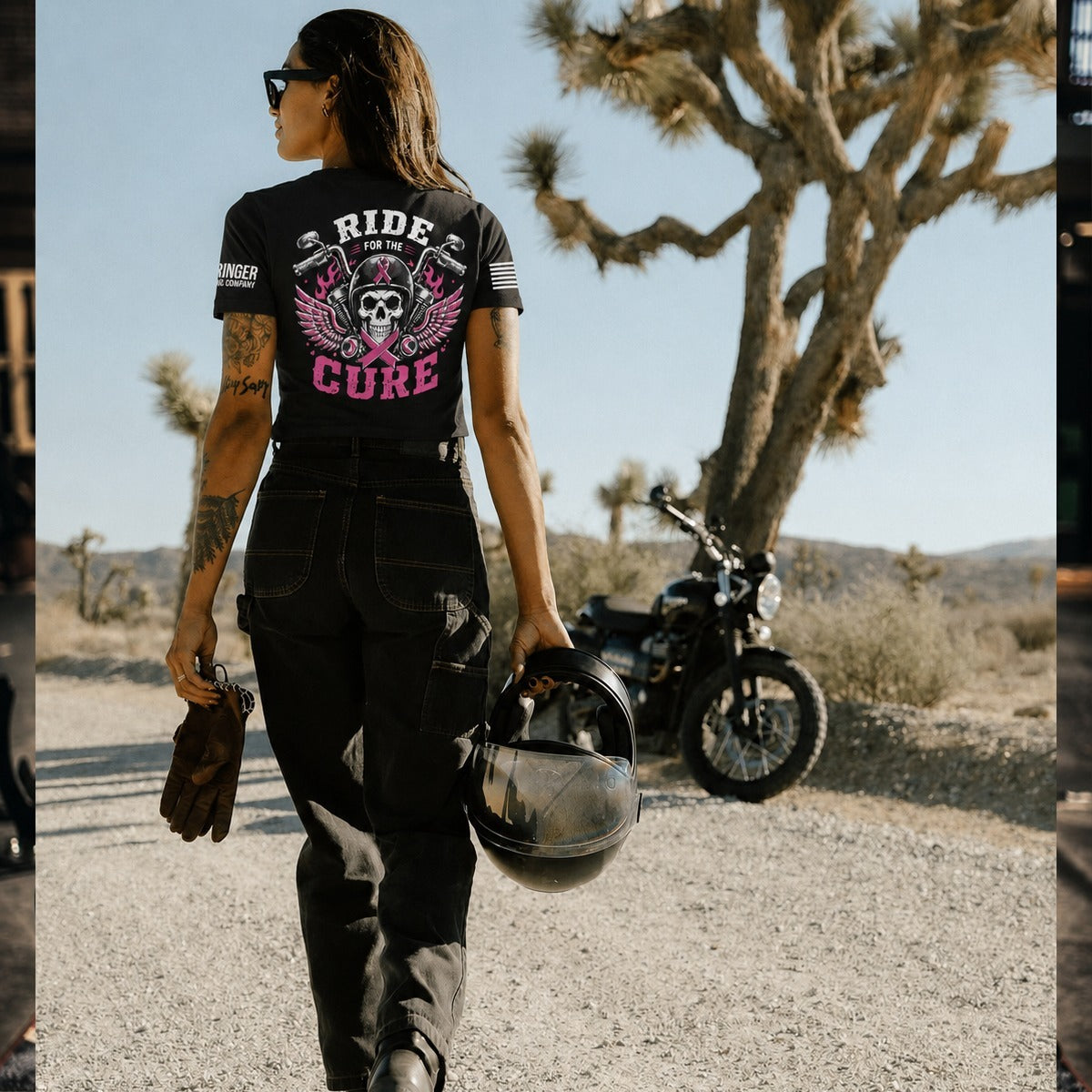 Ride for the Cure - Women's Biker Graphic T-Shirt