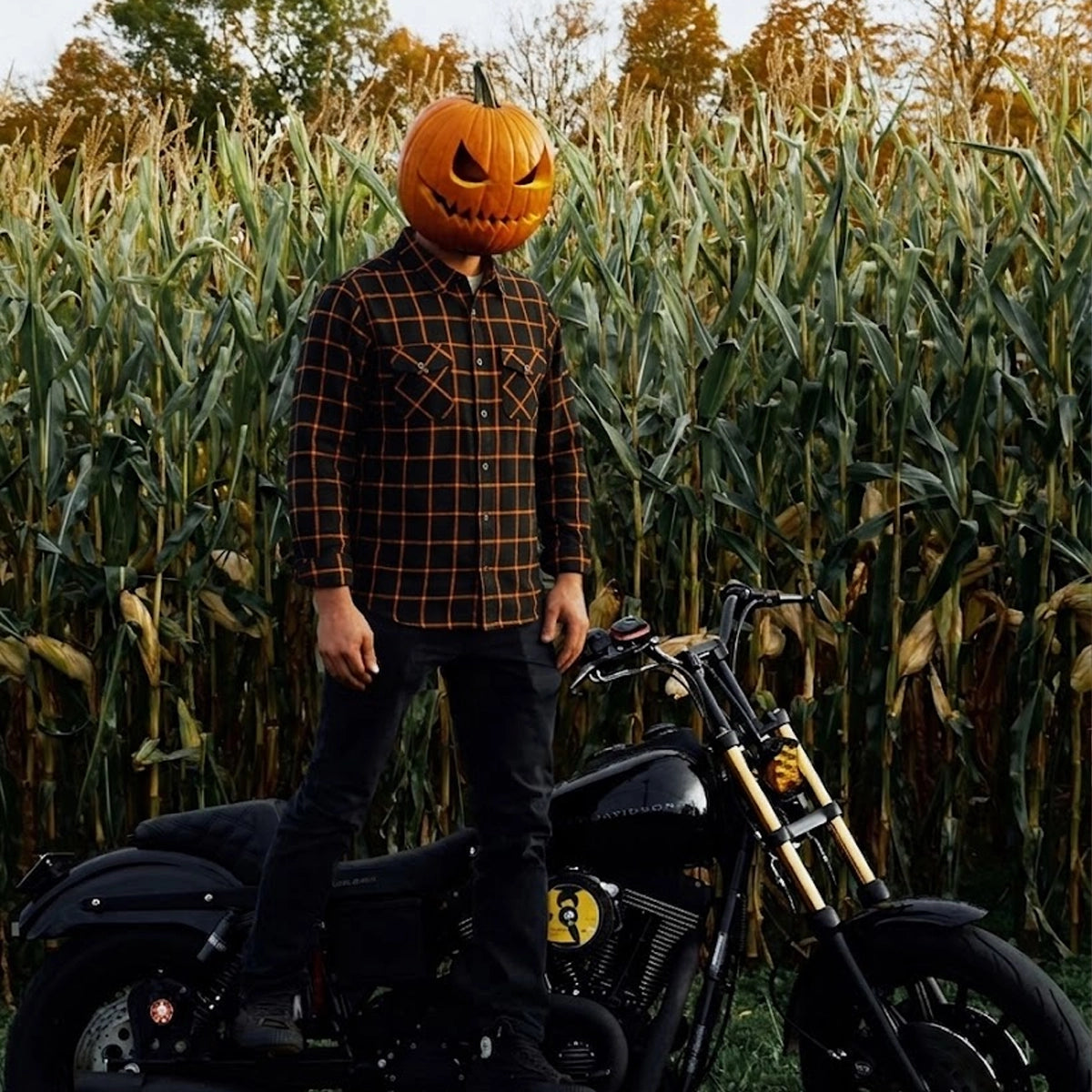 Checkweave - Men's Long Sleeve Motorcycle Flannel Shirt