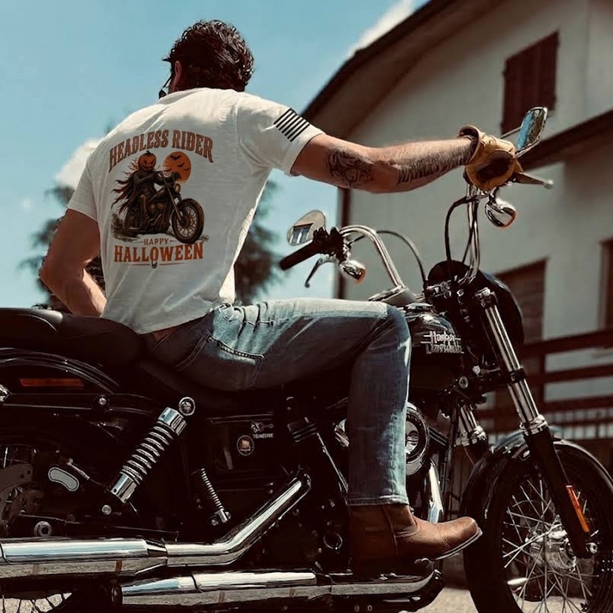 Headless Rider - Men's Halloween Biker T-Shirt