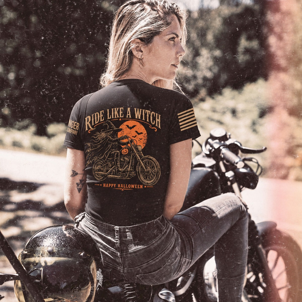 Ride Like a Witch - Women's Halloween Biker T-Shirt