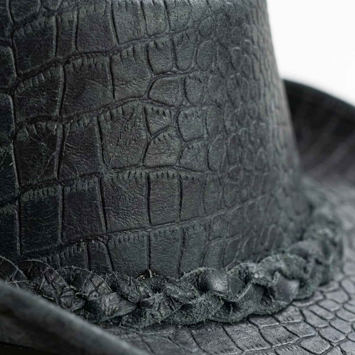 Gator Ridge - Men's Gray Croc Embossed Leather Cowboy Hat