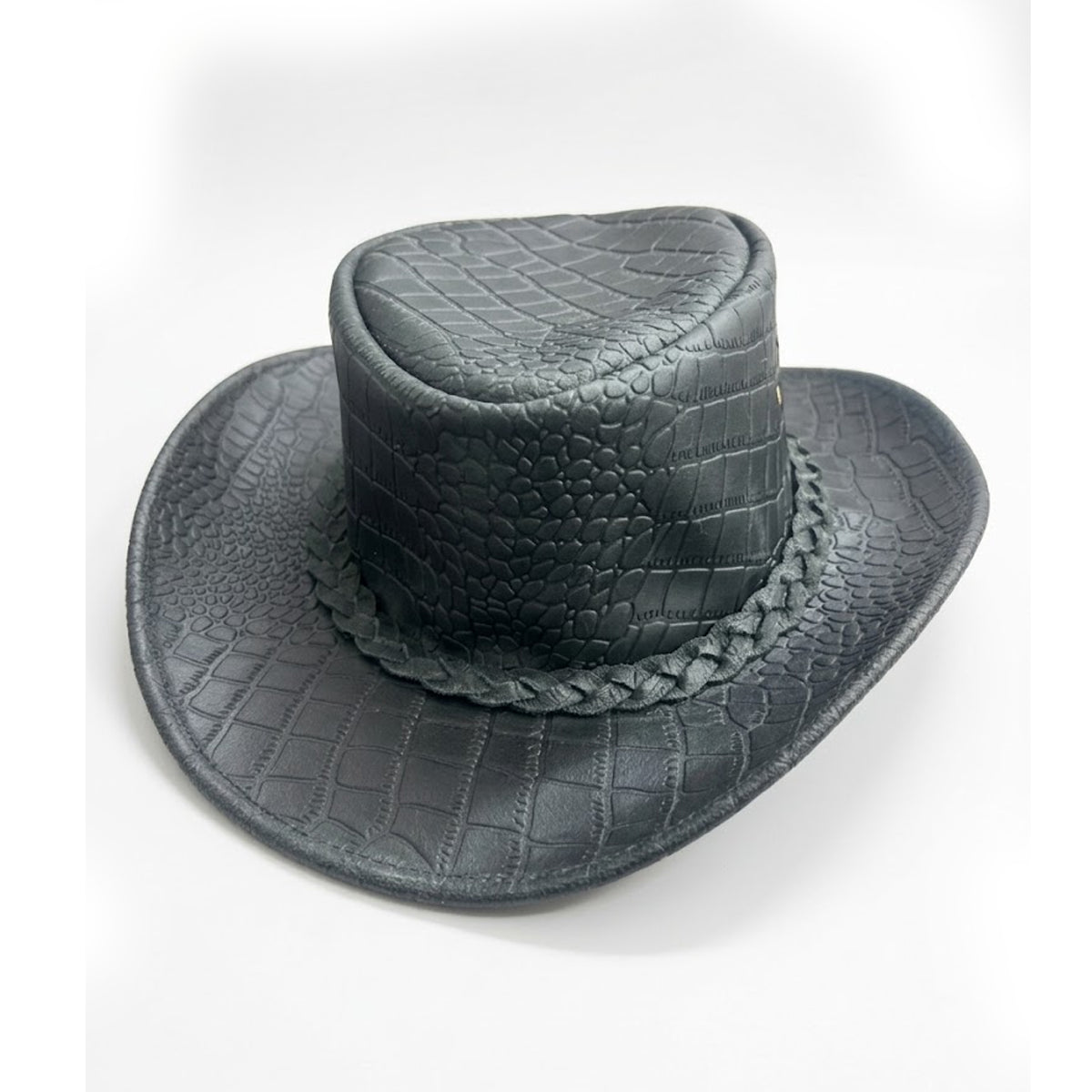 Gator Ridge - Men's Gray Croc Embossed Leather Cowboy Hat